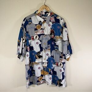 Vintage Reyn Spooner Chicago Cubs Rayon Short Sleeve Button Front Shirt Men XL